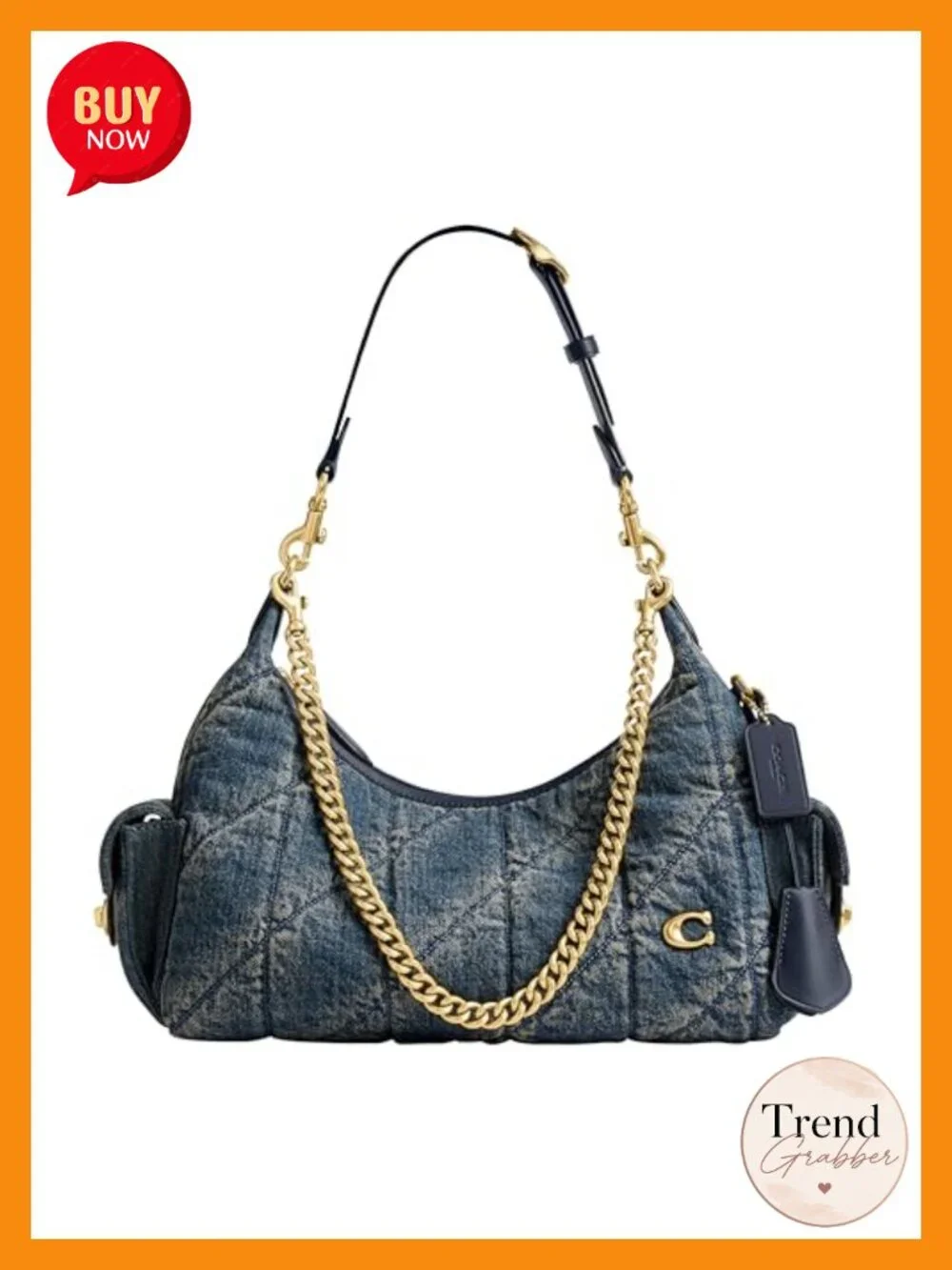 Soft Quilted Leather Pocket Hobo Bag 30